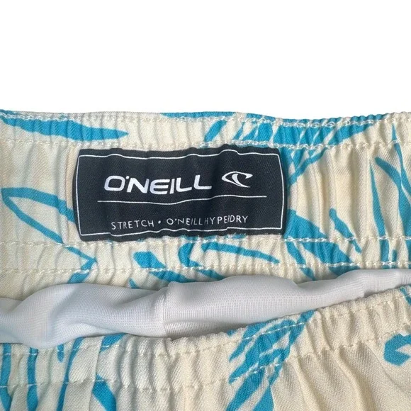 O'Neill Swim Trunks Mens L Blue Floral Elastic Waist Board Shorts Beach Surf - Picture 3 of 7